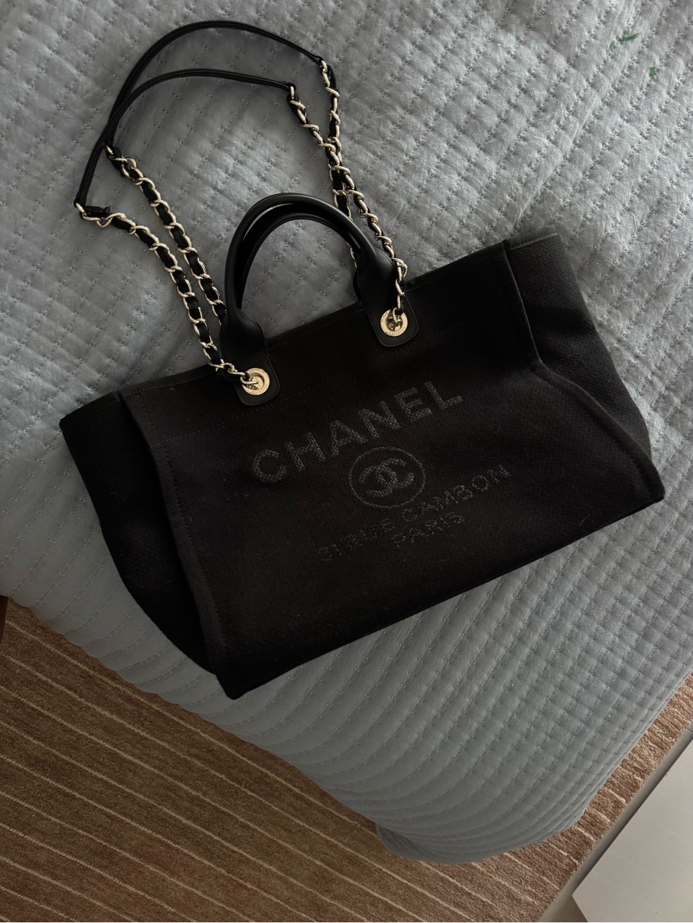 Black Canvas Deauville Tote